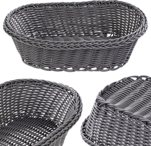 KADAX Cesto intrecciato, cestino per il pane, in polipropilene, cestino per frutta, cestino per alimenti in 3 diversi colori, per colazione, portaposate, cestino portaoggetti