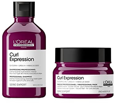 L'Oréal Professionnel, Routine Curl Expression, Cheveux Bouclés, Shampoing Crème Lavante, Masque Hydratant & Démêlant, Crème-en-mousse 10-en-1, Spray Raviveur Sans Rinçage - Duo, Trio, Quatuor