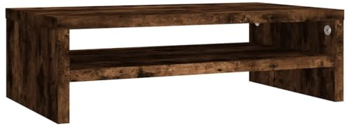 vidaXL Soporte monitor madera contrachapada roble ahumado 42x24x13 cm