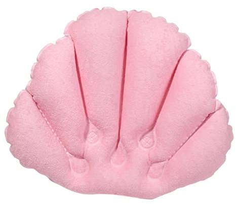 Colcolo Bath Pillow for Tub Non Slip Soft Comfortable Waterproof Home Accessories with Suction Cups Relax comfortable Headrest Cushion Tub Pillow Support, Pink