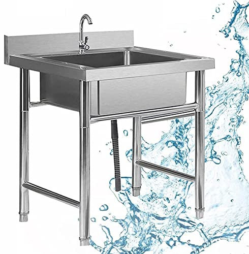 Commercial Kitchen Sink, Unit Wash Basin Stainless Steel Sink, Portable Hand wash Station, for Outdoor, Indoor, Garage, Kitchen, Laundry