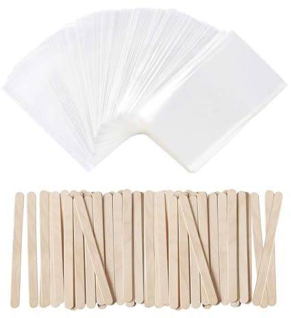 300-teiliges Eisstiel- und Beutel-Set, inklusive 100 lebensmittelechten Eisstielen und 200 Eisbeuteln für DIY-Eis am Stiel und Cake-Pop-Formen, Eiscreme-Stiele für Cake-Pop-Formen