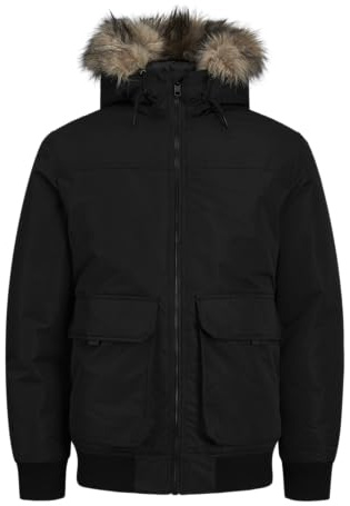 JACK&JONES Herr JJCONSTRUCT Faux FUR Bomberjacka, svart, L, svart, L