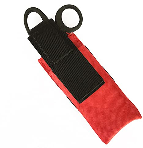 Cymwer Kit di pronto soccorso Borsa appesa Torcia portatile Porta forbici mediche Multifunzionale for Escursionismo in campeggio all'aforto (Rosso)