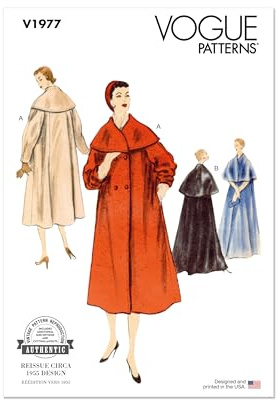VOGUE PATTERNS V1977H5 Misses' Coats H5 (6-8-10-12-14)