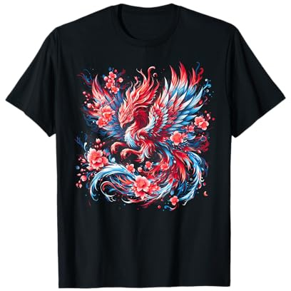 Phoenix japonais et fleurs de cerisier Art japonais Noël T-Shirt