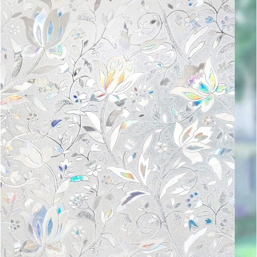 Sonnenschutzfolie Fenster Innen 20 x 300 cm Sonnenschutz Hitzeschutz Uv-Schutz Fenster Sichtschutzfolie Uv-Schutz Anti-Uv Statische Folie für Büro Und Haus, Tulpe