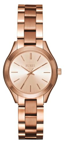 BUREI Uhr Damen Minimalistische Analog Quartz Armbanduhr Damen Klassische Edelstahl Damenuhr Geschenke für Frauen