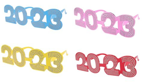 PRETYZOOM 4stücke Partybrillen Lustige Silvesterbrillen Foto-Requisiten Partei-Accessoires Neujahrsbrillen Für Feste Familienfeiern