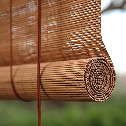 YUJIANHUAA Persianas de Bambu Natural,Estor Enrollable de Bambú para Exterior e Interior,Cortinas Protección Solar o Escurecer,para Puertas o Ventanas,Personalizable (75cm x 100cm)