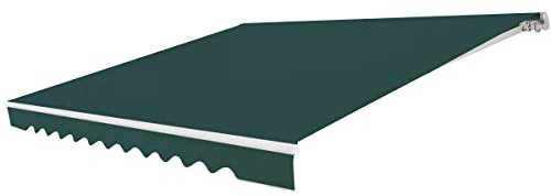 GOPLUS Gelenkarmmarkise, Sonnenschutz Markise, Balkonmarkise, Einziehbar mit Handkurbel, Sonnenschutz, Anti-UV & Wasserfest, aus Metall & Polyester, mit Einstellbarem Winkel, für Hof (4x2,5m,Grün)