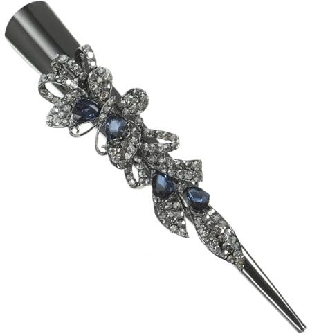 FIXOSHEE Pince Cheveux Vintage avec Cristaux Brillants Barrette Alligator Taille Importante Accessoire Chic pour Femmes Clip Coiffure Élégant et Confortable pour Mariage et Fêtes