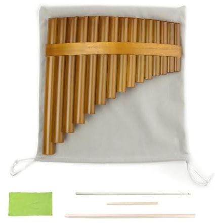 Panflöte Für Erwachsene Bambus C Tonart Traditionelles Holzblasinstrument 15 Pfeifenpanflöte(Right hand)