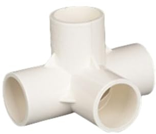 Opatiny Raccordi in PVC a quattro vie, confezione da 50 per tubi dell'acqua fai da te, giunti idraulici in PVC di grado strutturale con finitura lucida, bordi affusolati per il collegamento, adatti