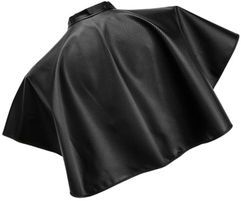 ABOOFAN Cape de Coloration Capillaire Protectrice et Facile à Plier en Cuir Noir pour Design Minimaliste et Élégant pour Salon de Coiffure et Usage Domestique
