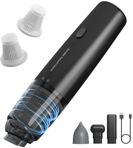 A9life Handheld Vacuum Cordless, Car Vacuum Portable with 2 Suction Modes, Blow & Suction 2-in-1, Mini Vacuum Cleaner Rechargeable for Car, Home, Pet Hair, Office, Desk, Keyboards (Black)