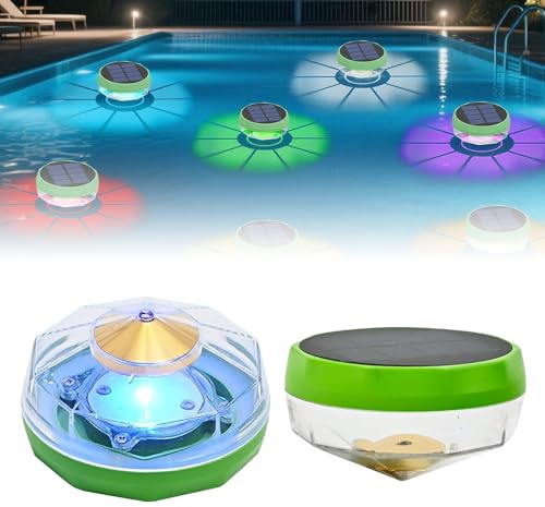 KQWVZ Luces Solares Flotantes Para Piscina,Luces Piscina Flotantes,7colores Iluminación De Piscina Flotante,Luz De Decoración De Lámpara De Bola Flotante De Energía Solar Impermeable Para Piscina