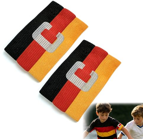 JOVYTH 2 Stück Kapitänsbinde Fussball – Elastische Fußball Armbinde für Kinder & Erwachsene, Verstellbare Kapitänsbinde für Jungen & Mädchen, Fußball Zubehör für Vereine, Spiele, Geburtstag