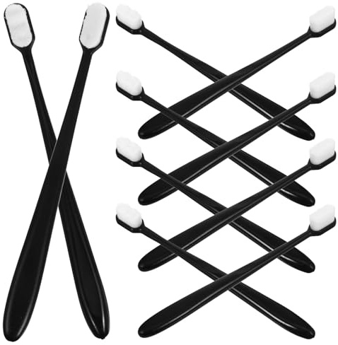 Housoutil Brosses à Dents Noires et Personnes Âgées Garçon et Filles Lot de 10 à Poils Ultra en Pp pour Massage Délicat des Gencives, Adaptées aux Femmes Enceintes