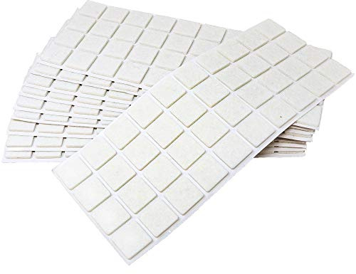 Adsamm® / 400 x feltrini autoadesivi/Bianco / 25x25 mm/Quadrato/piedini per mobili in feltro da 3.5 mm di spessore/pad protettivi per arredi