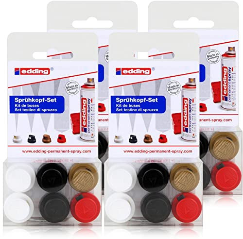 4x edding Permanent Spray Sprühkopf-Set, 6 Stk.