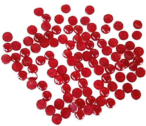 Rastogi Handicrafts Kleine kleine Tafelaufsätze, Glassteine für Hochzeit, Dekoration, Kieselsteine, 100 Stück (rot), Größe: 10 mm (1 cm)