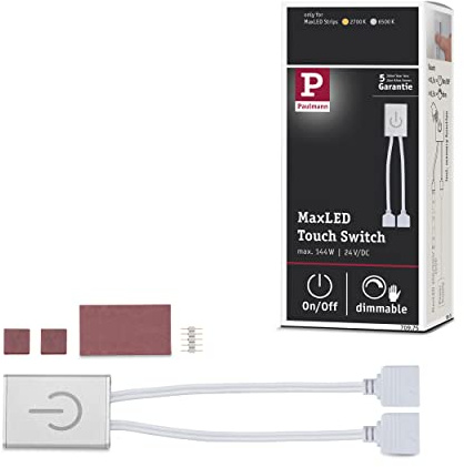 Paulmann 70975 Strip LED MaxLED Touch Switch fascia luminosa dimmerabile da max. 144 Watt argentato striscia luminosa metallo fascia LED