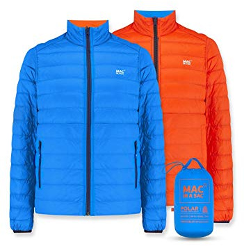 Mac in a Sac Polar - Packable Reversible Men's Down Jacket - 600 Fill Power, Lightweight - Royal Flame - Size L