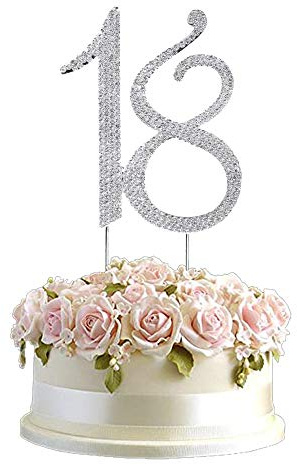 A 18 numero di strass Cake Topper, decorazione torta 18 compleanno, anniversario, usato per la festa