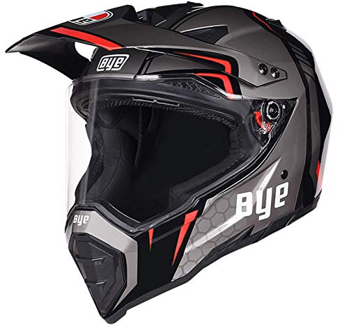 MRDEAR Casco Endurode Moto Casco Motocross con Visera, Multifuncional Adultos Casco Off Road Casco Motocicleta Integral para Quad Downhill MX ATV con Ventilación Ajustable,Clear Lens,XL
