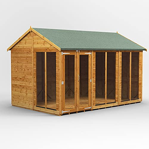 Powersheds High Grade Premium Apex Summer House Wooden Shed with Security Features, PVC Window Sills, Door & Window Flexibility, made from Extra Thick Timber