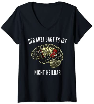 Damen Akkordeon Mann Handharmonika Lustige Sprüche Akkordeon T-Shirt mit V-Ausschnitt