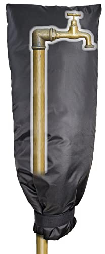 Outside Long Tap Covers, Tap Large Size Protector from Frost for The Winter, Thickened Outdoor Tap Cover for Freezing Waterproof Thermal Tap Jacket (20*8in, Black)