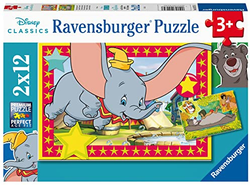 Ravensburger Puzzle Disney Animal Friends Das Abenteuer Ruft! - 2x12 Teile | 2x12 Teile Disney Animal Friends Puzzle, Kinderpuzzle ab 3 Jahre, Ravensburger Qualität