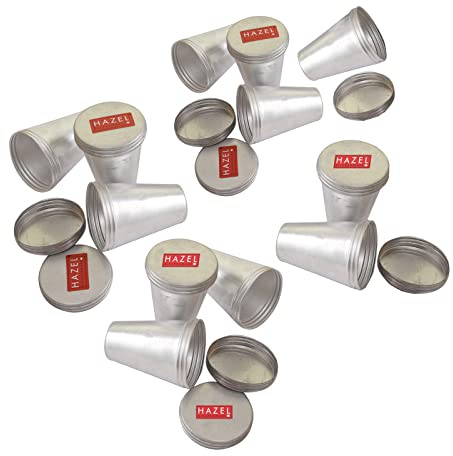 HAZEL Aluminium Kulfi Moulds Set of 12 with Lid | Homemade Kulfi Moulds Set Medium Size |Reusable Popsicle Ice Cream Mould DIY Kit