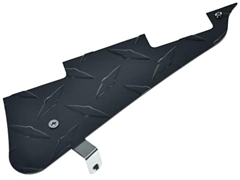 Dopro Diamond Plate LP E-Gitarre Pickguard Metall Aluminium Kratzplatte mit Chromstahlhalterung und Befestigungsschrauben für USA Gibson Les Paul schwarz