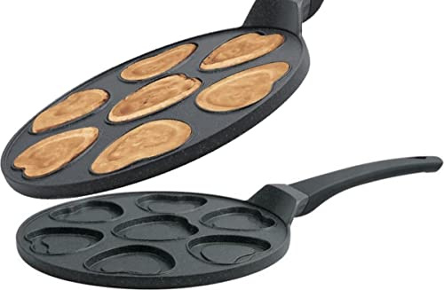 Crêpe - Crêpe Maker - Crêpe de crêpe forme de coeur 7 trous - Revêtement en marbre Anti