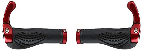 Fahrradgriffe Ergonomisch, 1 Paar Horn Lenkergriffe rutschfest Weich Gummi Lenker Griff Komfortable Stoßfest Handgriffe für Mountainbike, Downhill, Trekkingrad, E-Bike, Crossbike,Rot