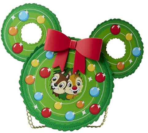 Loungefly Disney Chip n Dale Umhängetasche mit Kranz, Mehrfarbig