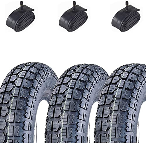 Lot de 3 pneus 3.50-8 6PR + chambres pneumatiques noires Kit de rechange pour Vespa VBB VNB VBA VNA VB1T GL 125 150