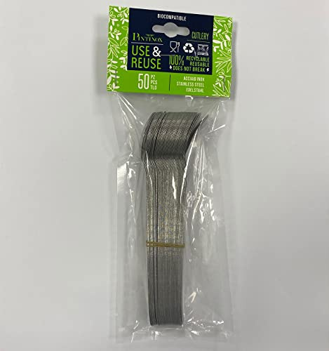 Pintinox, 50 cuillères à café boisson 18,5 cm, CATERING, Use&Reuse, acier inoxydable sans nickel, alternative aux plastiques jetables