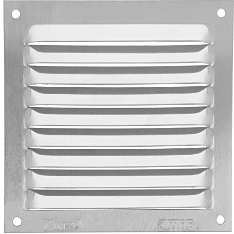 Amig - Quadratisches Lüftungsgitter aus Aluminium | Lüftungsgitter für Luftauslässe | Ideal für Küchen- und Badezimmerdecken | Maße : 100 x 100 mm | Farbe: Silber