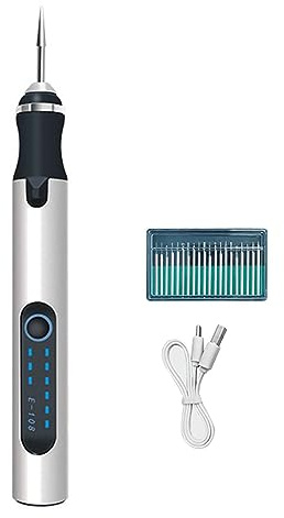 Elektrischer Gravurstift, Hochgeschwindigkeits-Schnitzwerkzeug-Set Zum Polieren, Gravieren auf Glas, Metall, Holz, Kunststoff (Silberschleifset)