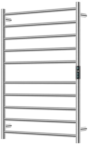 Aquatrend Towel Warmers for Bathroom, Heated Towel Rack Large, Smart Timing & Temperature Control, 10 Bar Racks, Stainless Steel, Plug-in, Fast Heating, Nickel