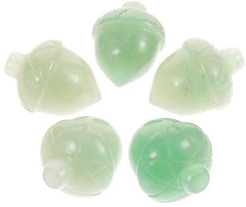 Abaodam 5stücke Natur Jade Kieferzapfen Dekoration Schreibtisch Heimdekoration Mini Kieferzapfen Ornament Jade Kunsthandwerk