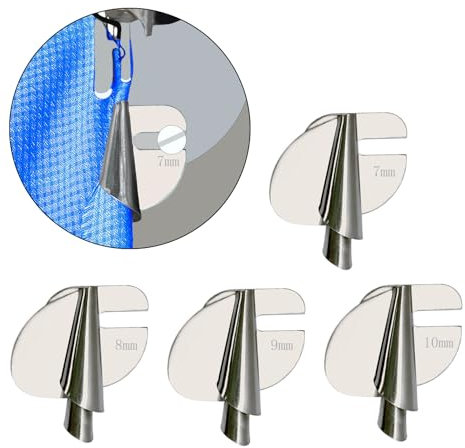 FLYAMAPIRIT Näh Rollsaumfuß Set [3 mm–10 mm] Edelstahl Rollsaum Nähfüße, gebogener Ringsaum Druckfußsatz für Nähmaschine, Nähsäumfüße (4Stück – 7/8/9/10mm)