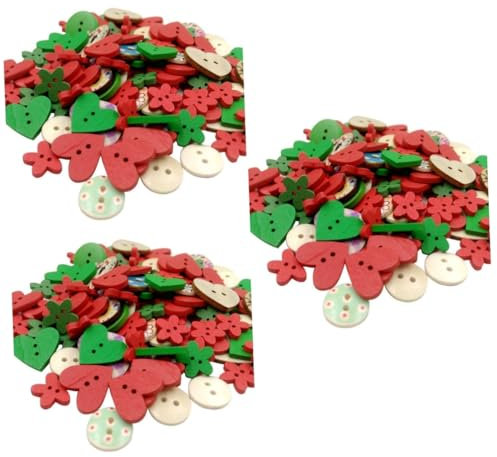 DIYEAH 3Er-Packung Holzknöpfe nähen Schneeflocken-Schaltflächen bastelsachen knöpfe zum annähen aus holz Scrapbooking-Handwerk nähen Weihnachten Kunsthandwerk Sammelalbum Knopf Bambus rot