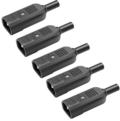 JSADZKJ IEC320 C14 Stecker Montage Adapter - Umverdrahtbar, Männlich, 3 Klemmen, 250V 10A - Power Buchse Steckverbinder (5 Stück)