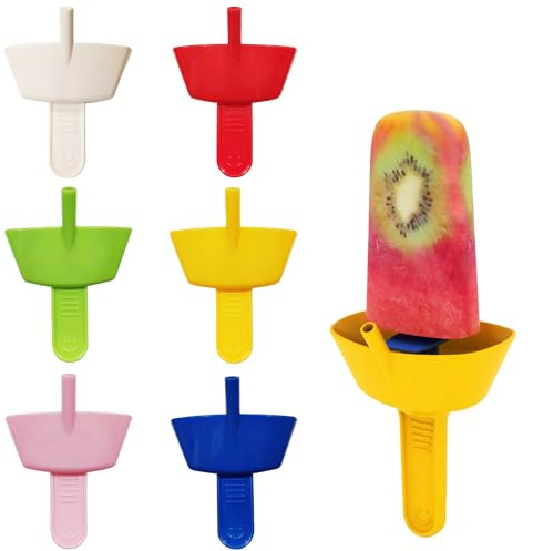 6 unidades de paletas sin goteo, soporte para hielo para niños, moldes de helado con pajita, sin BPA, reutilizables para adultos, niños y niños pequeños