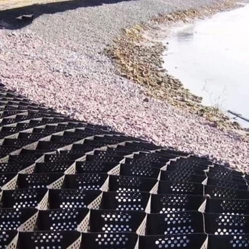 RTOWERM Stabilisateur Gravier Grille de sol Geocell de 2 pouces, grille de gravier de sol HDPE Geogrid, allée de géogrille, système de pavé perméable Grille de stabilisation du sol Pavés perméables Ge